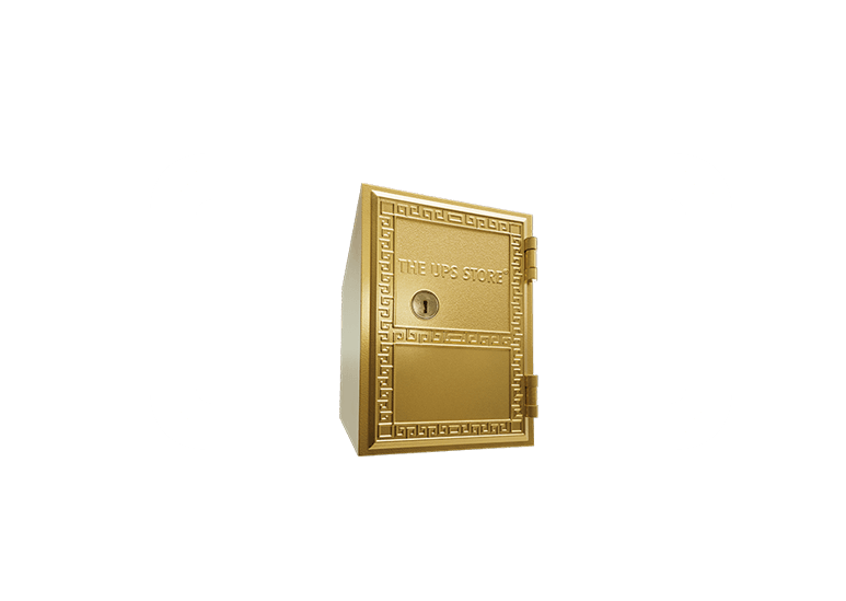 a The UPS Store gold mailbox