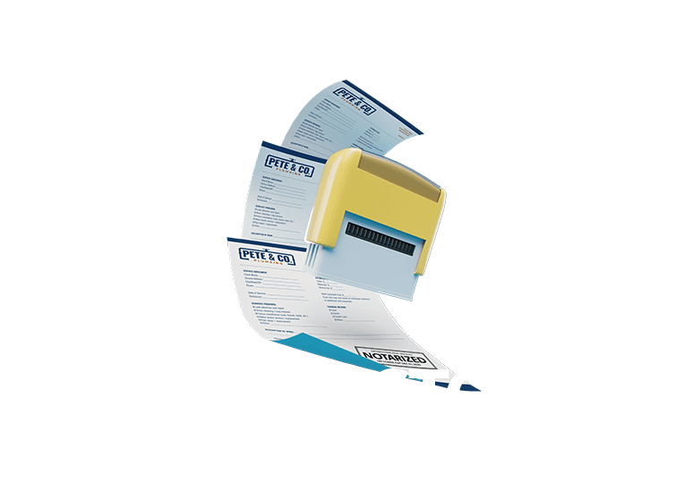 notary stamp with documents