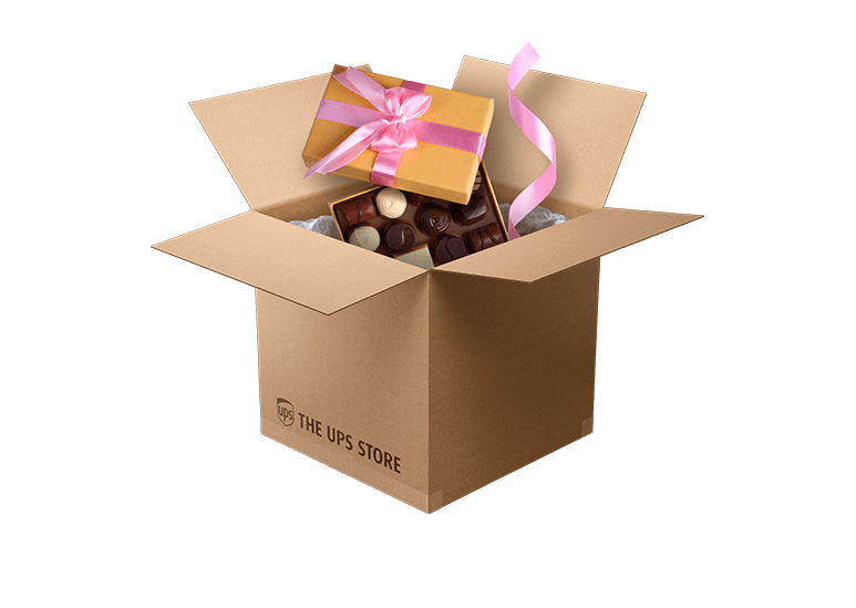 open box with Easter chocolates