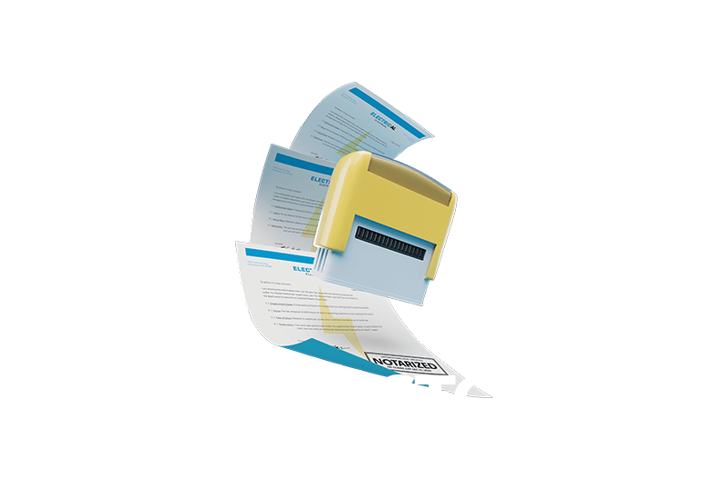 notary stamp with documents
