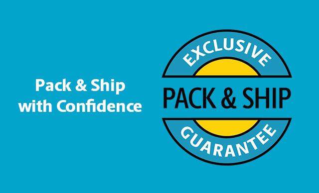 El sello del Pack & Ship Guarantee de The UPS Store