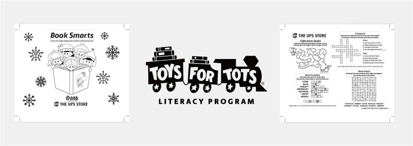 Programa de alfabetización de Toys for Tots - Letrero de la Hoja de actividades