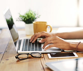 Woman on a laptop computer