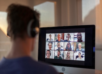 person on a video call