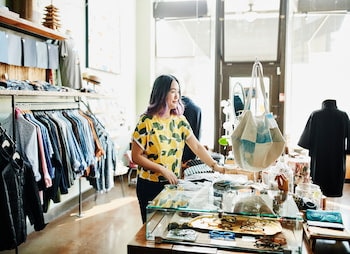 woman in a clothing store