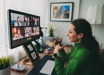 woman video-conference interview