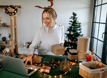 small business owner preparing gift