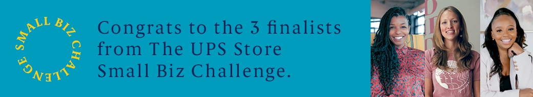 Image of the 3 finalists from The UPS Store Small Biz Challenge