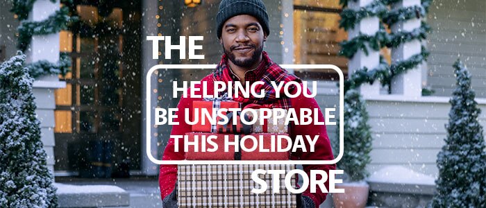 Customer holding holiday packages