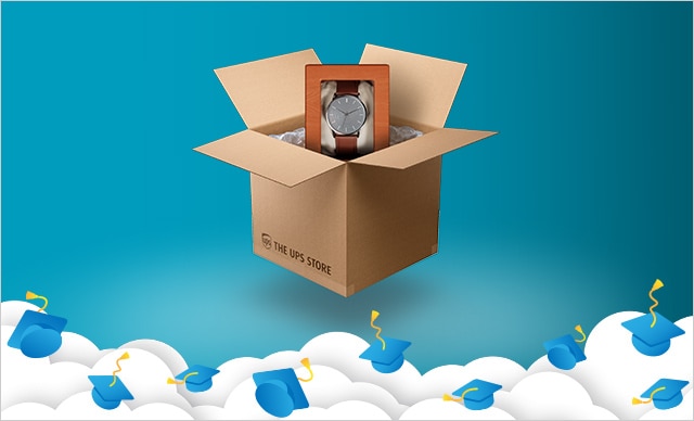 THE UPS STORE BRANDED BOX WITH WATCH INSIDE. 