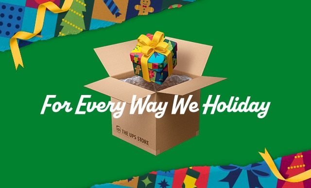 La caja de The UPS Store con un regalo dentro