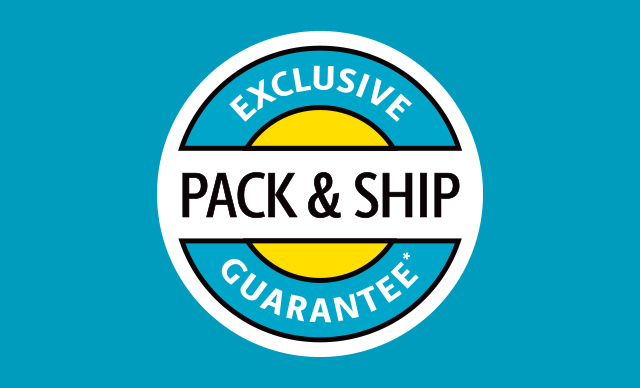 The UPS Store Pack and Ship Guarantee badge