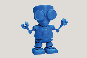 Robot azul impreso en 3D