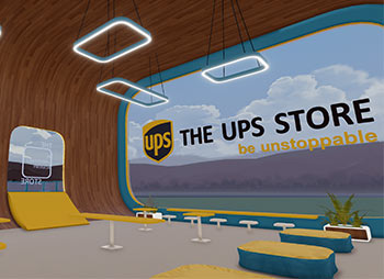 Virtual storefront of The UPS Store in the Metaverse